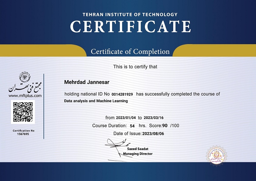 Data analysis and Machine Learning