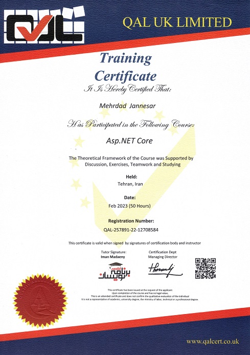 Qalcert - ASP .NET Core